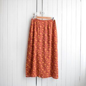 vtg april cornell floral midi skirt | m/l